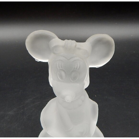 Walt Disney Productions Minnie Mouse Figurine Frosted Glass 5 Inch Italy - Picture 5 of 13